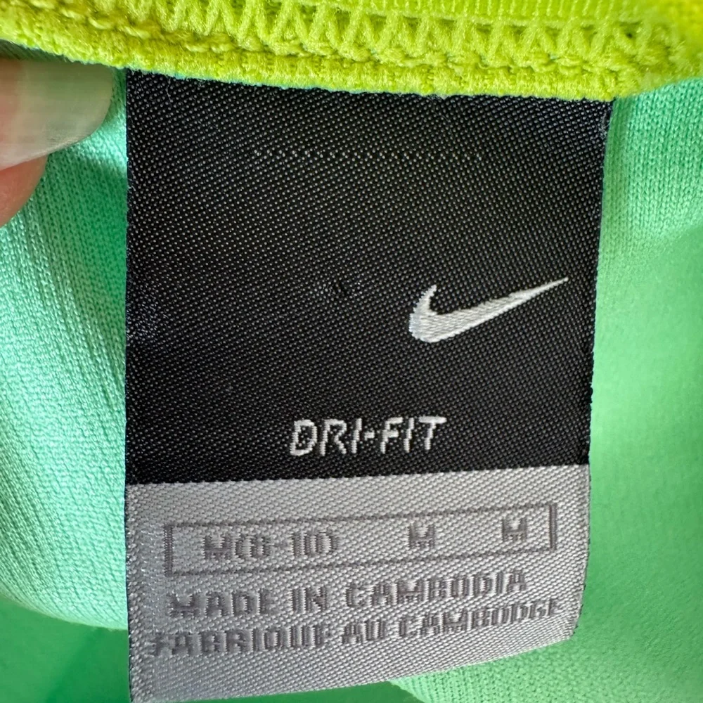 VTG Nike Dri Fit Women's Lime‎ Green Long Sleeve Crew Neck Casual Tee SZ Medium